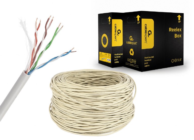 Cable UTP Gembird UPC-5004E-SO-LSZH, AWG24 solid copper, Low Smoke Zero Halogen (LSZH) jacket, 305m photo 1