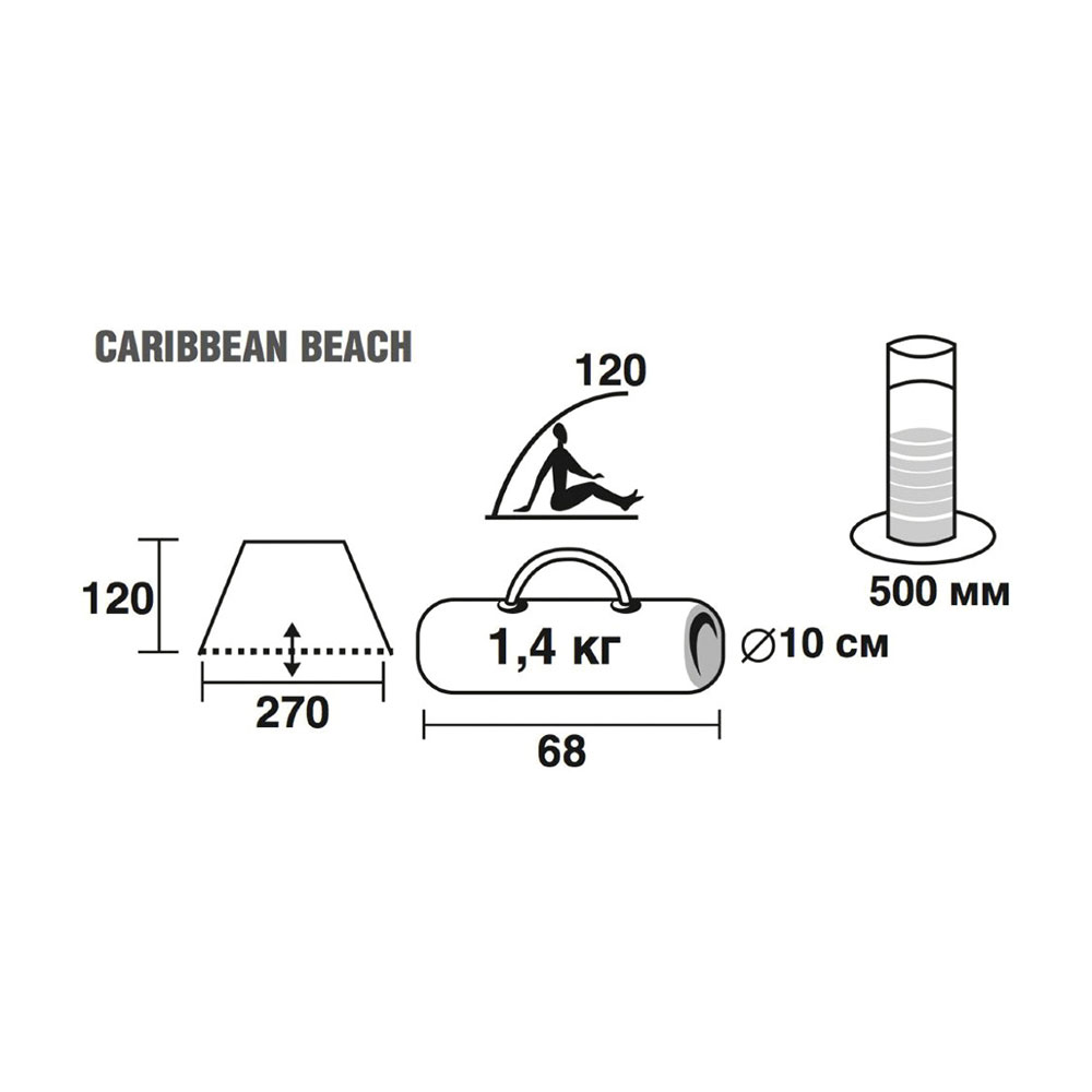 Cort plaja pentru 2 persoane Trek Planet Caribbean Beach photo 2