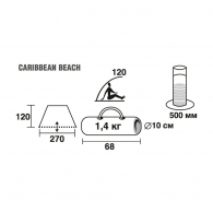 Cort plaja pentru 2 persoane Trek Planet Caribbean Beach thumbnav 2