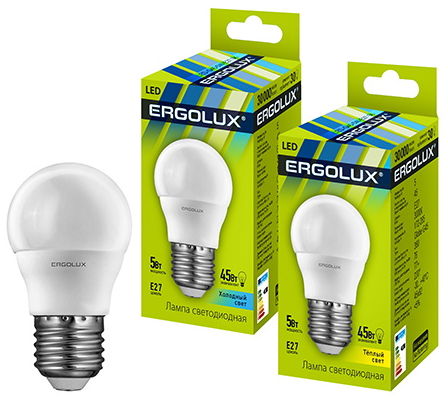 Bec LED Ergolux LED G45 5W E27 4500K photo 1 Bec LED Ergolux LED G45 5W E27 4500K photo 1