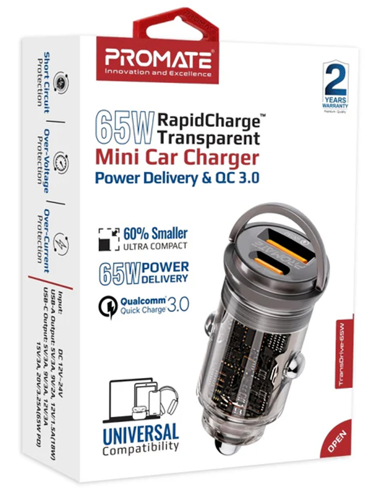 Зарядное устройство авто. для телефона Promate TransDrive65W photo 8