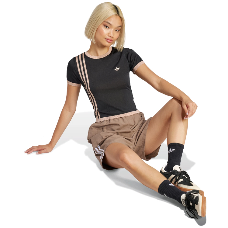 Tricou Adidas KNITTED 3S TEE XXS Negru Femei photo 2