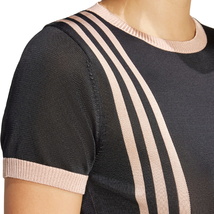 Tricou Adidas KNITTED 3S TEE XXS Negru Femei photo 5