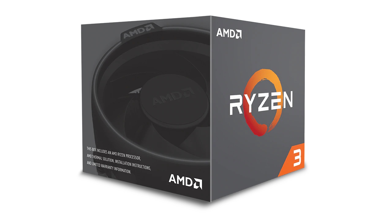 AMD Ryzen 3 1200 AF, Socket AM4, 3.1-3.4GHz (4C/4T), 2MB L2 + 8MB L3 Cache, No Integrated GPU, Zen+, 12nm 65W, Unlocked, Box (with Wraith Stealth Cooler) photo 1