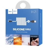 Cable  USB la Lightning HOCO  X21 Silicone / 1m / Silicone / up to 2A / Black/White thumbnav 4