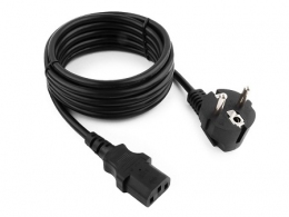 Power cord PC-186A-VDE,  1.8 m, Schuko input and right angled C13 output, with VDE approval, Black thumbnav 1