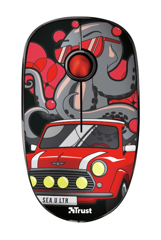 Trust Sketch Red Wireless Mouse, Silent Click, 15m  2.4GHz, Micro receiver, 1600 dpi, 3 button, USB photo 1