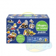 Noriel NOR4079 Puzzle - Masini De Treaba 4 In1 (32 Piese) thumbnav 1