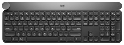 Logitech Wireless Keyboard CRAFT with creative input dial, Logitech Unifying 2.4GHz wireless technology, Bluetooth Low Energy, Rechargeable with USB type C, Black photo 1