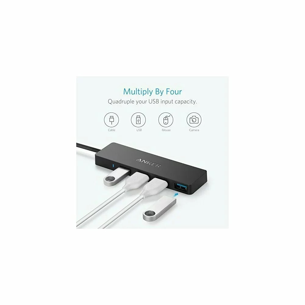 Anker 4-Port USB 3.0 Ultra Slim Data Hub, black photo 2