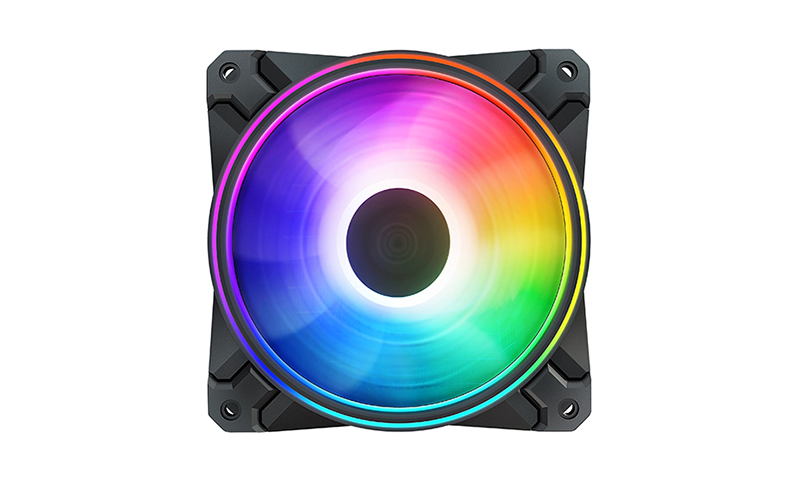 120mm Case Fan - DEEPCOOL ”CF120 PLUS-3IN1”  3x  A-RGB LED 120x120x26.5mm, 500~1800 RPM±10%, <28dBa, 52.5 CFM, Hydro Bearing, 4-Pin PWM, 3-pin(+5V-D-G), A-RGB Wire Controller, 4 Ports PWM Hub, Black photo 1