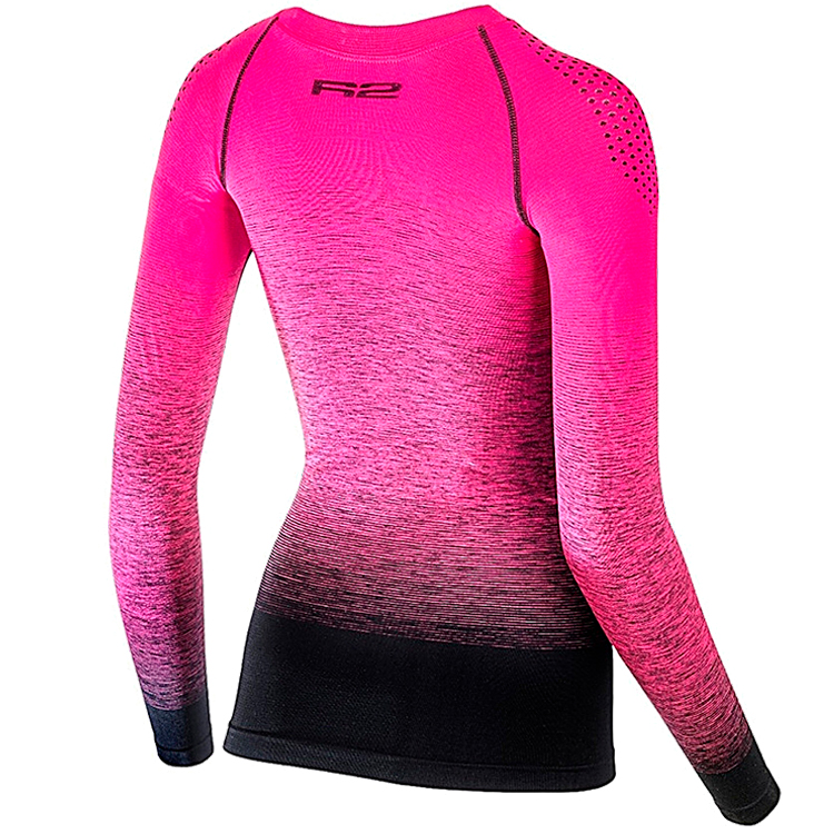Tricou termica cu maneca lunga R2 MUSA M Negru-roz Femei photo 2