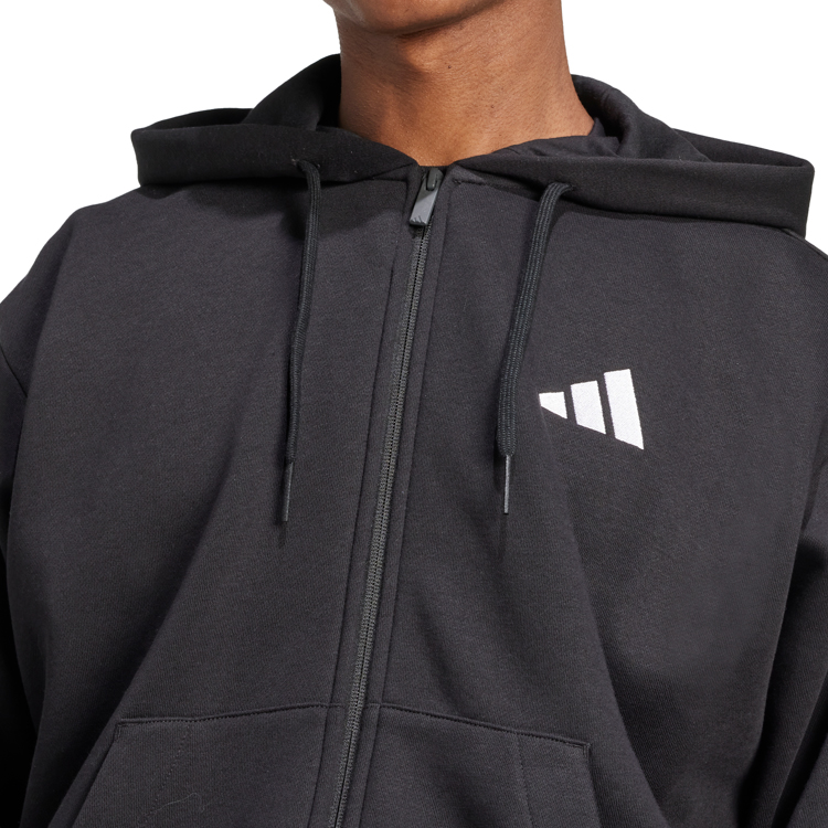 Hanorac pt bărbați Adidas M 3S FL FZ HD S Negru photo 4