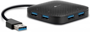 TP-Link UH400 USB Hub,  mini-size, 4 ports, USB 3.0, Built-in USB connector cable thumbnav 2