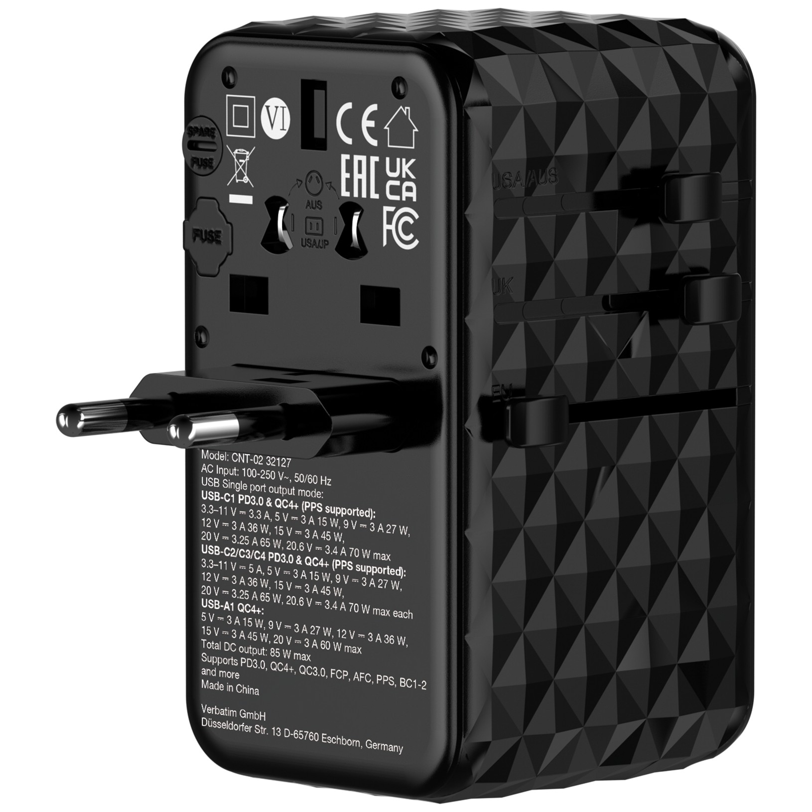 Adaptor universal de calatorie Verbatim GaN III  / 85W photo 2