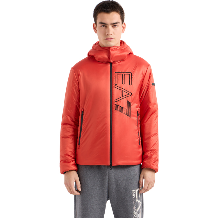 Geacă pt Barbati EA7 EMPORIO ARMANI TECHNICAL FABRIC PADDED JACKET WITH HOOD XS Portocaliu photo 2