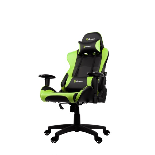 Gaming/Office Chair AROZZI Verona V2, Black/Green, PU Leather, max weight up to 100-105kg / height 160-180cm, Recline 165°, 1D Armrests, Head and Lumber cushions, Metal Frame, Nylon wheelbase, Gas Lift 4class, Small nylon casters, W-25.5kg photo 1