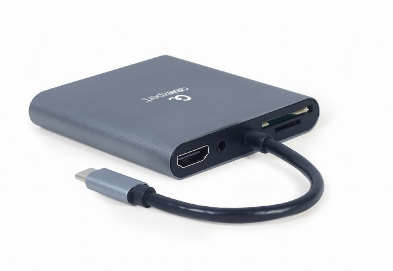 Многопортовый Адаптер Gembird A-CM-COMBO6-01/ USB-C/ USB-A 3.1/ 1xUSB-C/ HDMI/ VGA/ miniJack 3.5mm/ SD/ microSD photo 2
