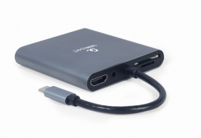 Многопортовый Адаптер Gembird A-CM-COMBO6-01/ USB-C/ USB-A 3.1/ 1xUSB-C/ HDMI/ VGA/ miniJack 3.5mm/ SD/ microSD thumbnav 2