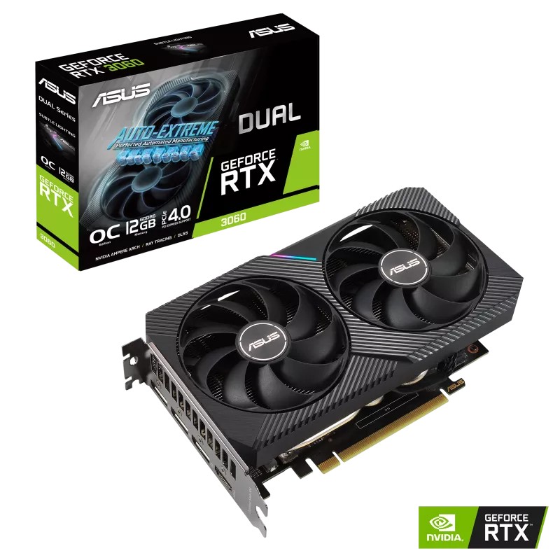 Видеокарта ASUS Dual GeForce RTX 3060 V2 OC Edition / 12GB / GDDR6 / 192Bit photo 1