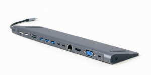 Многопортовый Адаптер Gembird A-CM-COMBO9-01/ USB-C/ 5xUSB-A/ 1xUSB-C/ HDMI/ VGA/ RJ45/ miniJack 3.5mm/ SD/ microSD thumbnav 1