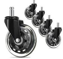 OFFICE CHAIR WHEEL Polyurethane, d.65mm, universal, 5pcs/set, bulk package, Black thumbnav 1