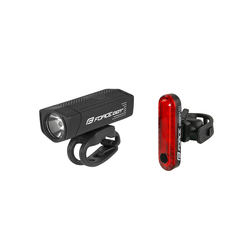 Комплект фар для велосипеда Force USB DOT front+rear photo 1 Комплект фар для велосипеда Force USB DOT front+rear photo 1