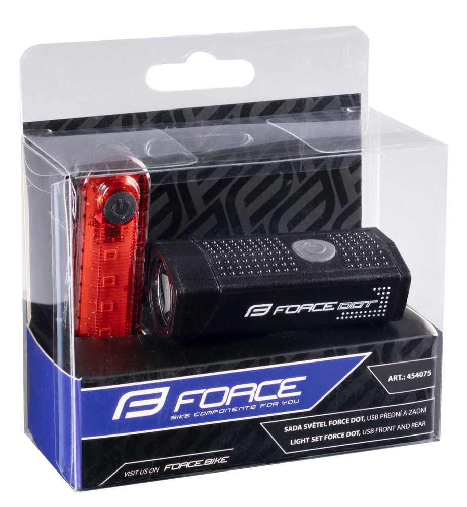 Комплект фар для велосипеда Force USB DOT front+rear photo 4