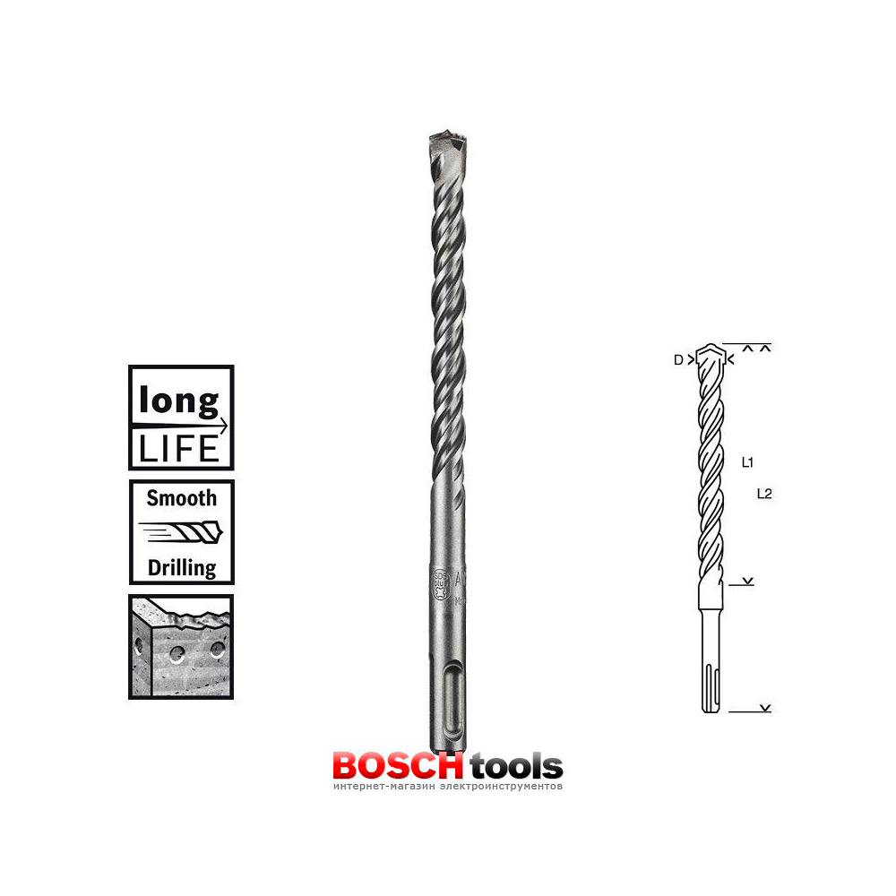 Бур SDS-plus Bosch S4 10X50X110, 1618596176 photo 2