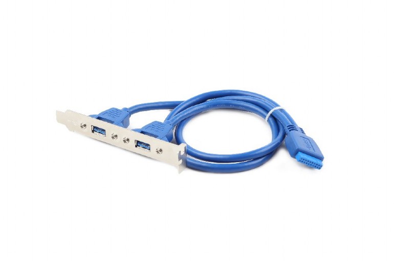 Адаптер Gembird CC-USB3-RECEPTACLE, Dual USB 3.0 receptacle on bracket photo 3