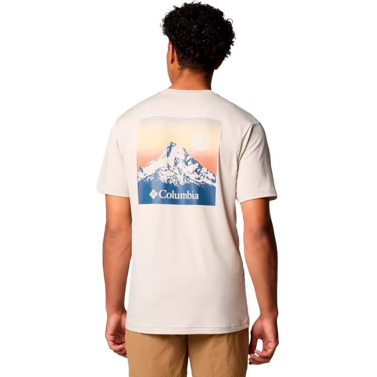 Tricou bărbătesc Columbia Kwick Hike Back Graphic SS Tee S Bej photo 3