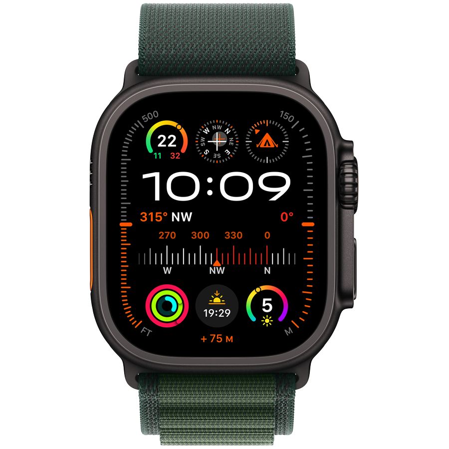 Smart watch Apple Watch Ultra 2 2024 GPS + Cellular 49mm Black Titanium Case with Dark Green Alpine Loop - Medium (MX4R3RB/A) 1 GB 1.92 photo 2