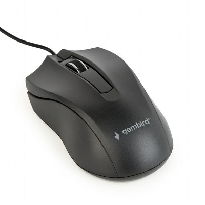 Gembird MUS-3B-01, Optical Mouse, 1000dpi, USB, 1.35m cable, Black photo 1