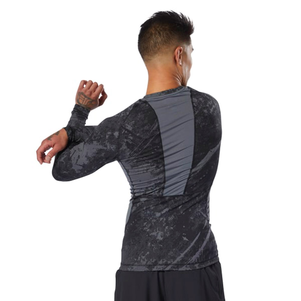 Hanorac pt bărbați Reebok CBT JACQUARD LS RASHGUARD S Negru photo 2