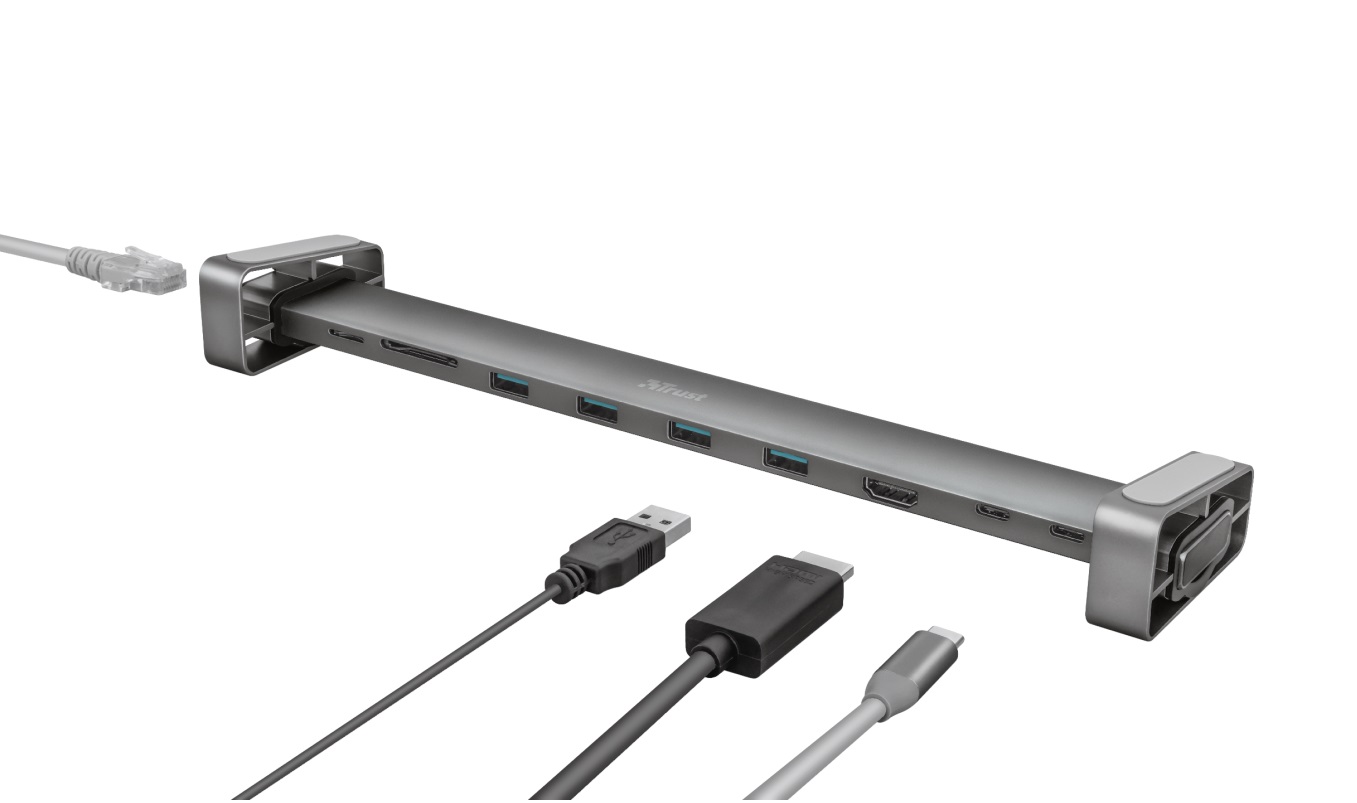 Многопортовый Адаптер Trust Dalyx/ USB-С/ 4xUSB-A/ 2xUSB-C/ HDMI/ RJ45/ SD/ microSD photo 2