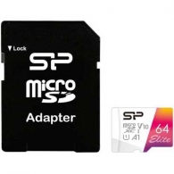64GB microSD Class10 A1 V10 UHS-I + SD adapter Silicon Power Elite Color microSDXC, Up to: 100MB/s thumbnav 1