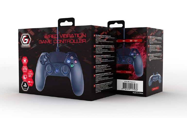 Gembird JPD-PS4U-01 Wired vibration game controller for PlayStation 4 or PC, Black photo 3