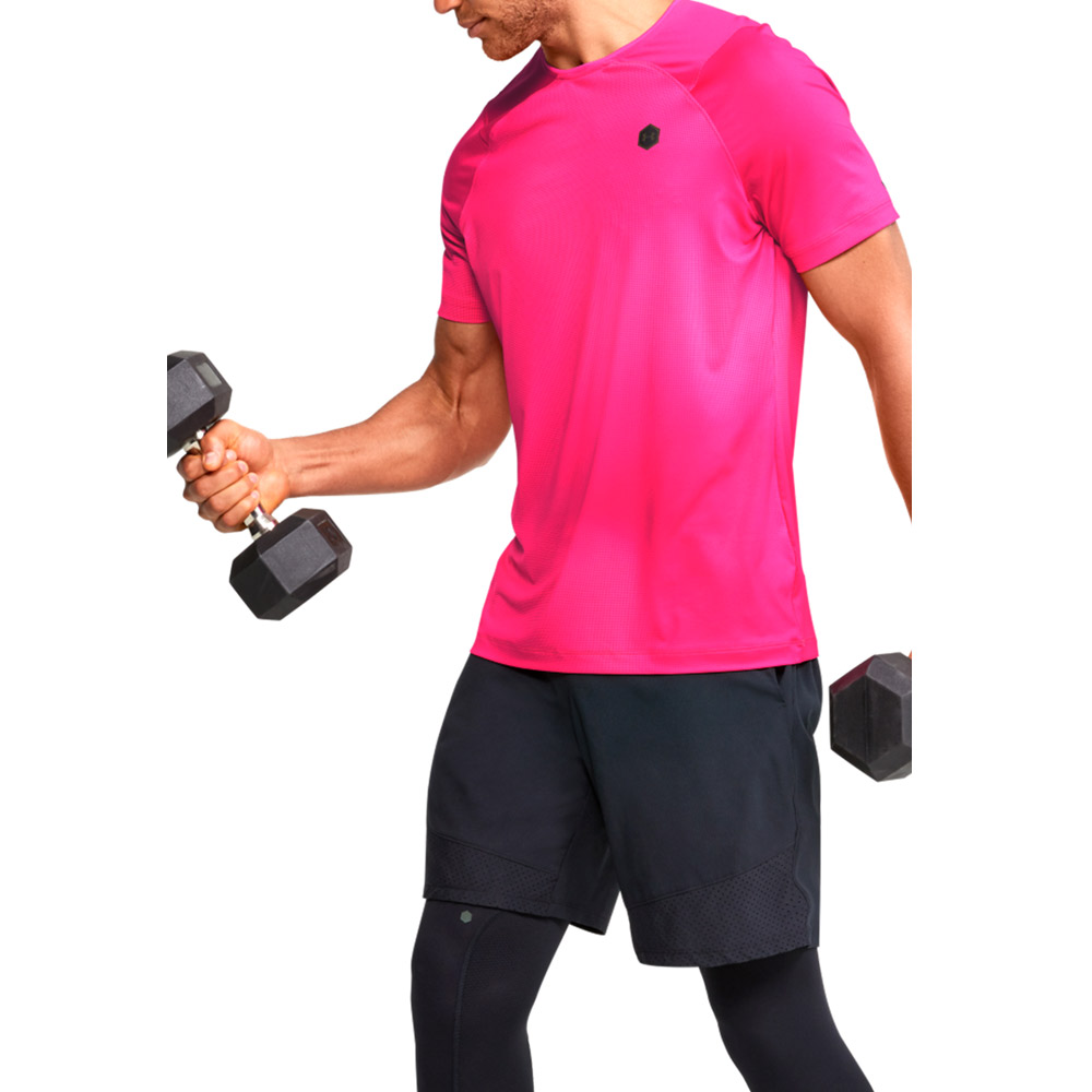 Футболка мужская Under Armour UA HG RUSH FITTED SS PRINTED L Розовый photo 2
