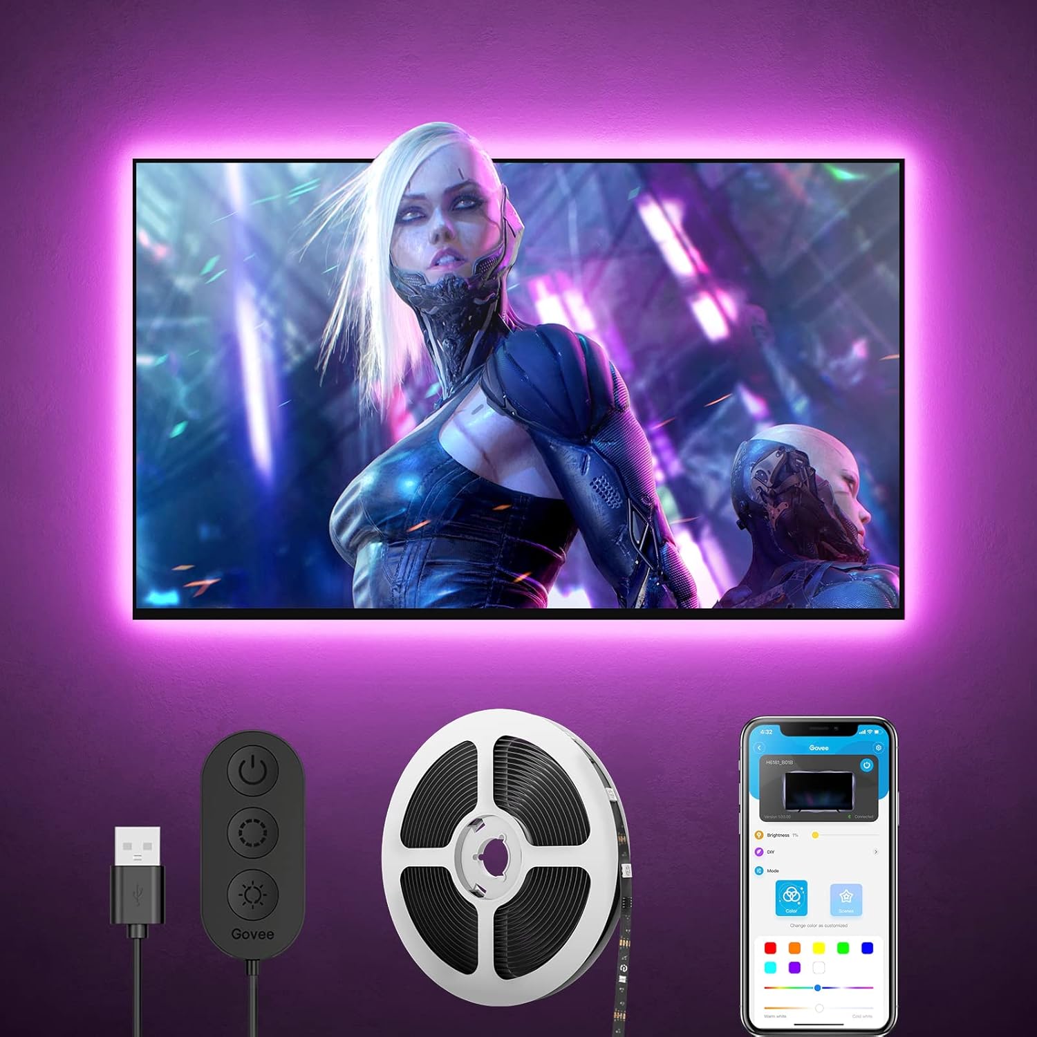 Световая лента для телевизора GOVEE RGB TV Backlight (40”-60”) photo 7