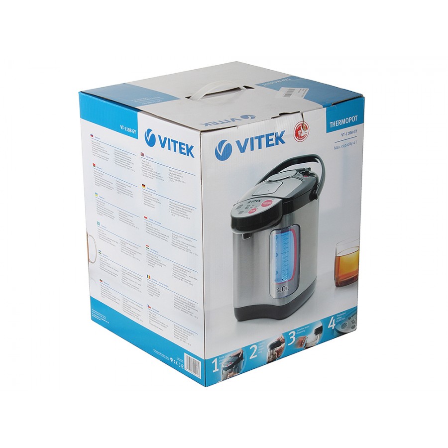 Thermopot Vitek VT-1188, 4 l, 750 W, Argintiu photo 5