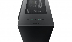 DEEPCOOL "MACUBE 110 BK" Micro-ATX Case, with Side-Window (Tempered Glass Side Panel) Magnetic, without PSU, Tool-less, Pre-installed: Rear 1x120mm DC Fan, 2xUSB3.0, 1xAudio, Adjustable GPU holder, Push-pin SSD holder,  Black thumbnav 4