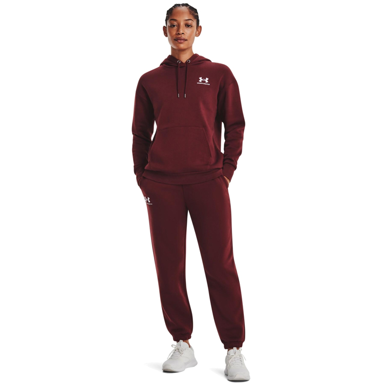 Hanorac Under Armour Essential Fleece Hoodie M Bordo Femei photo 3