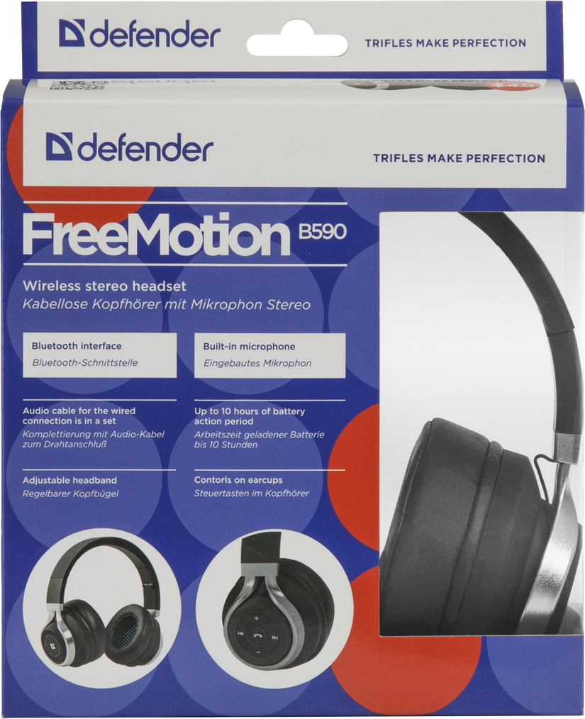 Căști Defender Negru Bluetooth / / Negru photo 3