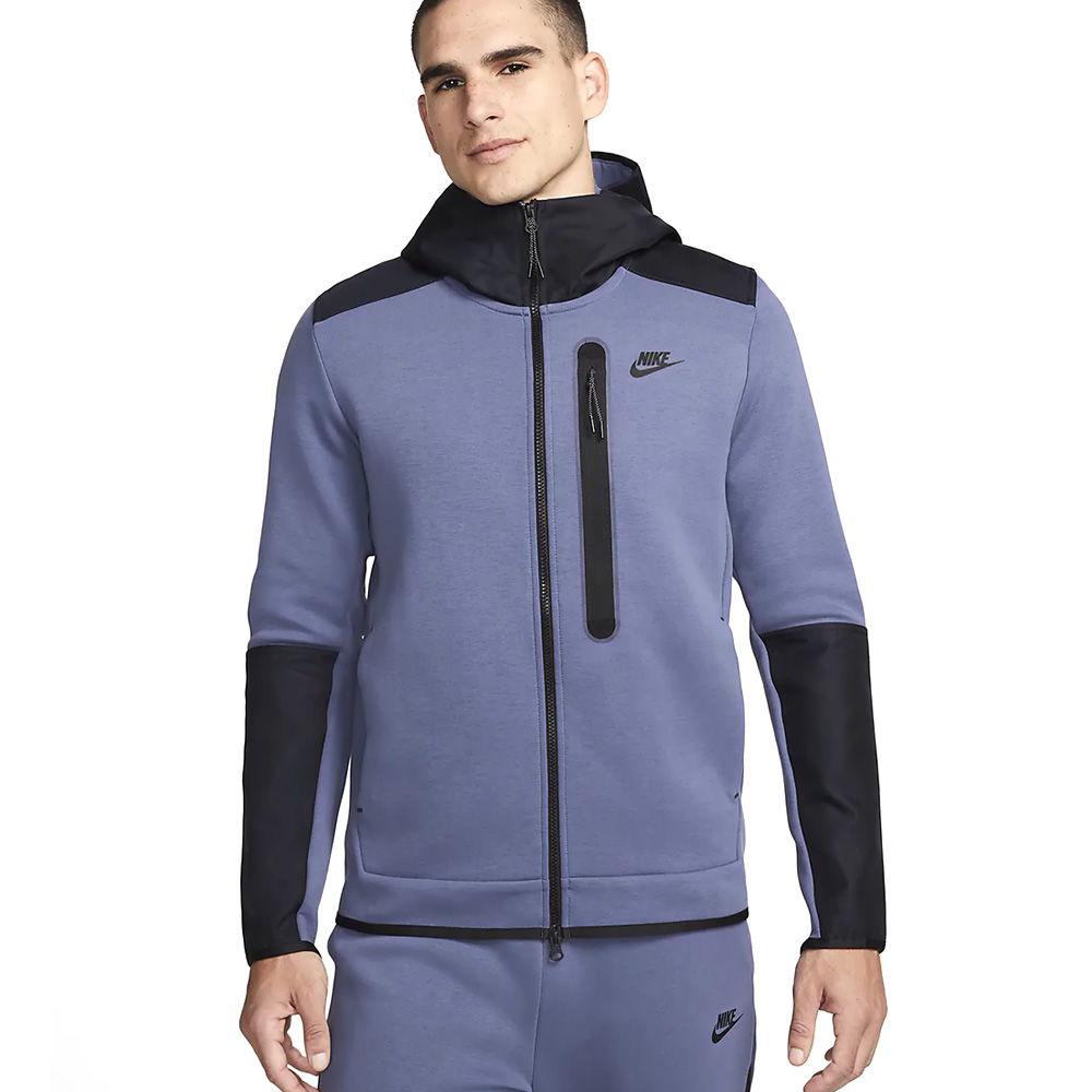 Hanorac pt bărbați Nike M NK TCH FLC OVERLAY FZ S Albastru photo 2