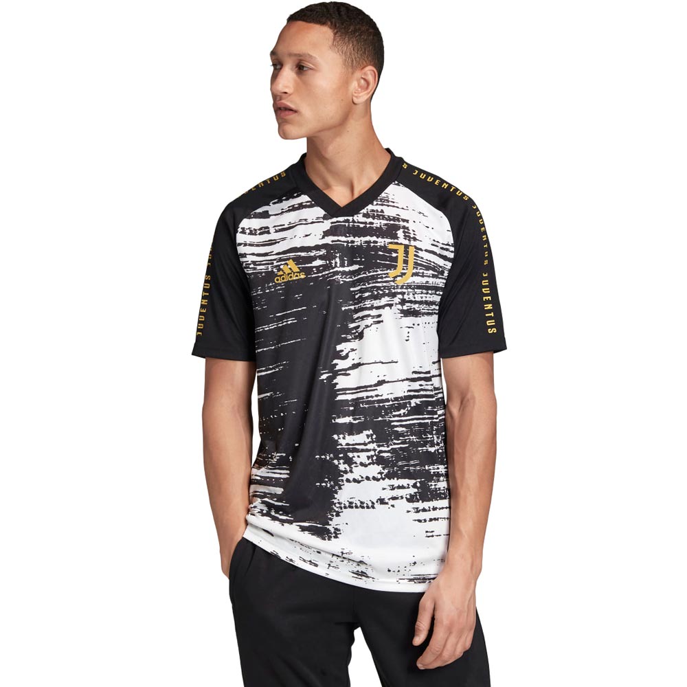 Tricou bărbătesc Adidas JUVE PRESHI S Negru-alb photo 2