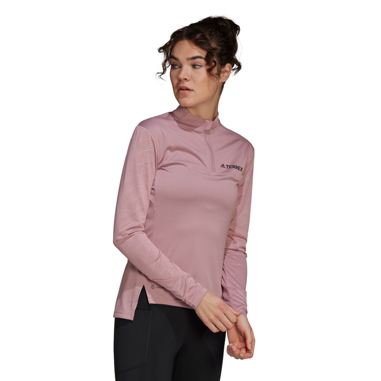 Футболка Adidas W MT Half Zi LS XS Розовый Женский photo 6