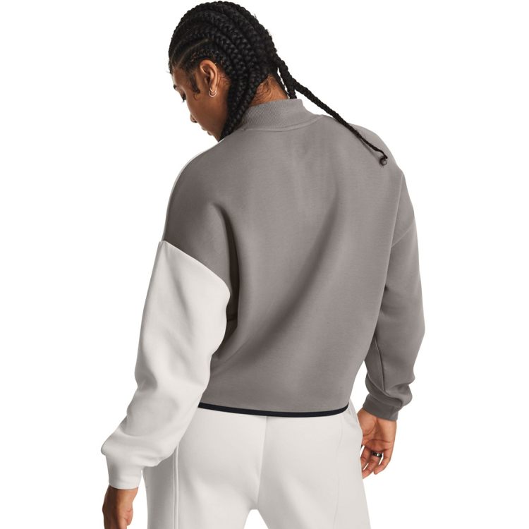 Hanorac Under Armour Unstoppable Flc Crop Crew M Gri-alb Femei photo 4