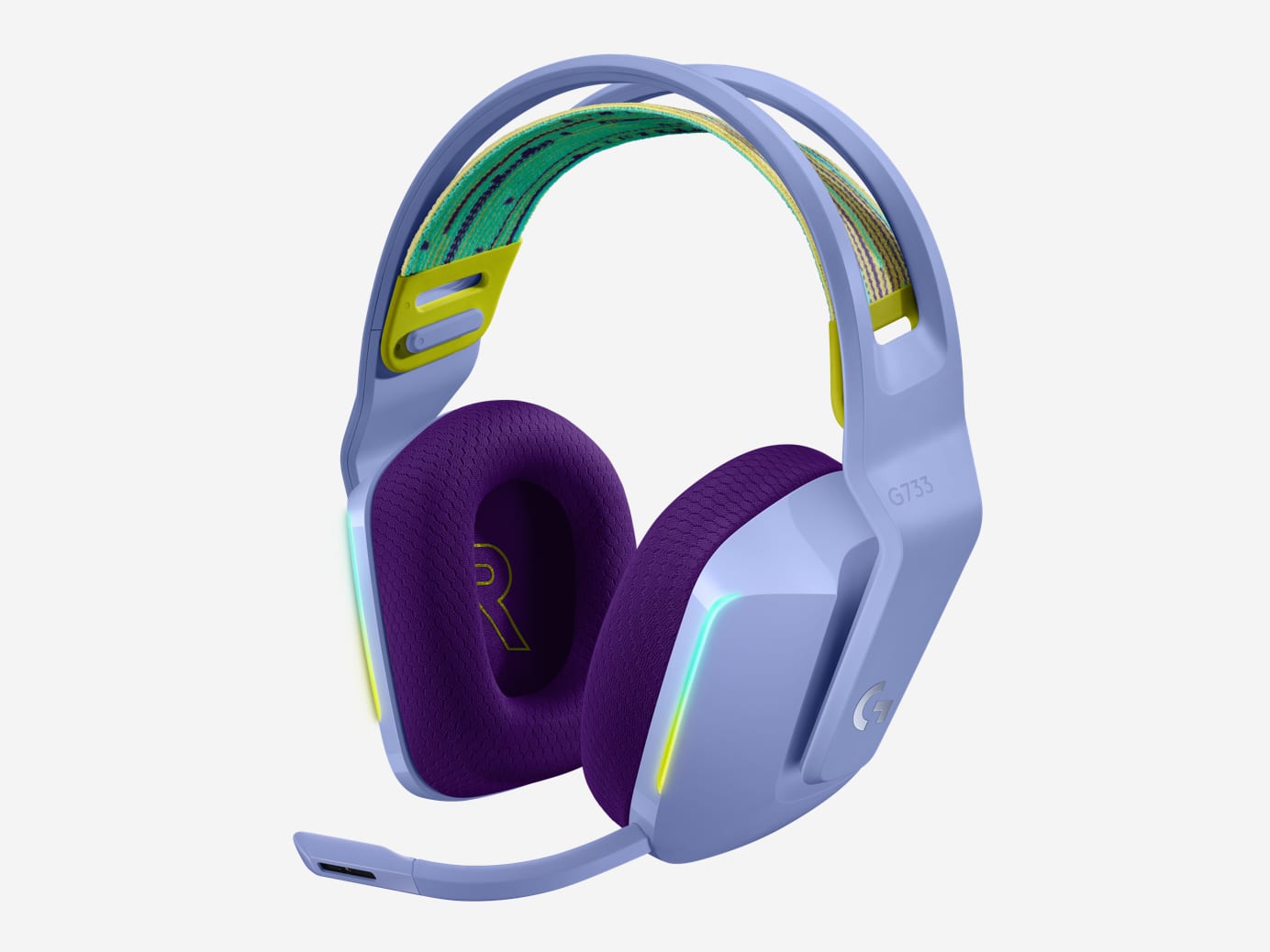 Logitech Gaming Headset G733 LIGHTSPEED Wireless RGB, PRO-G 40mm, Microphone pickup pattern: Cardioid (unidirectional), Wireless Range Up to 20m., Lilac photo 1