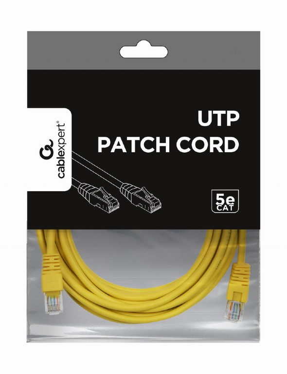 Patch cord cat. 5E PP12-5M/Y Yellow, 5 m, molded strain relief 50u" plugs photo 2