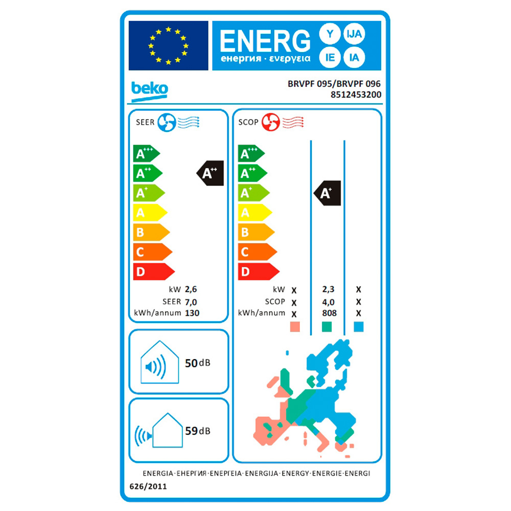 Aparat de aer conditionat Beko BRVPF095/BRVPF096 9000 BTU / 25 m2 / Invertor / R32 / A++ photo 5